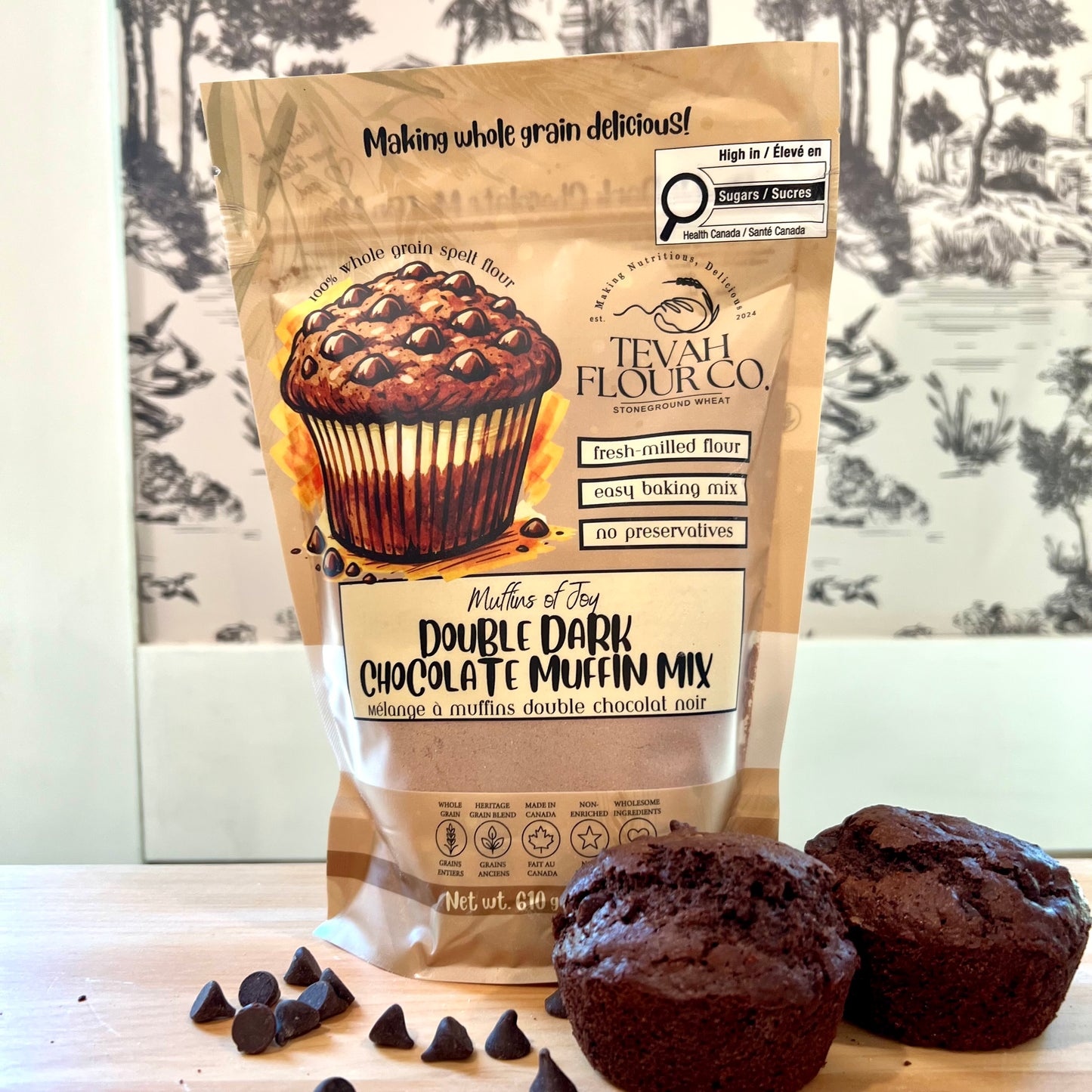 Muffins of Joy - Double dark chocolate - Fresh Milled Muffin Mix