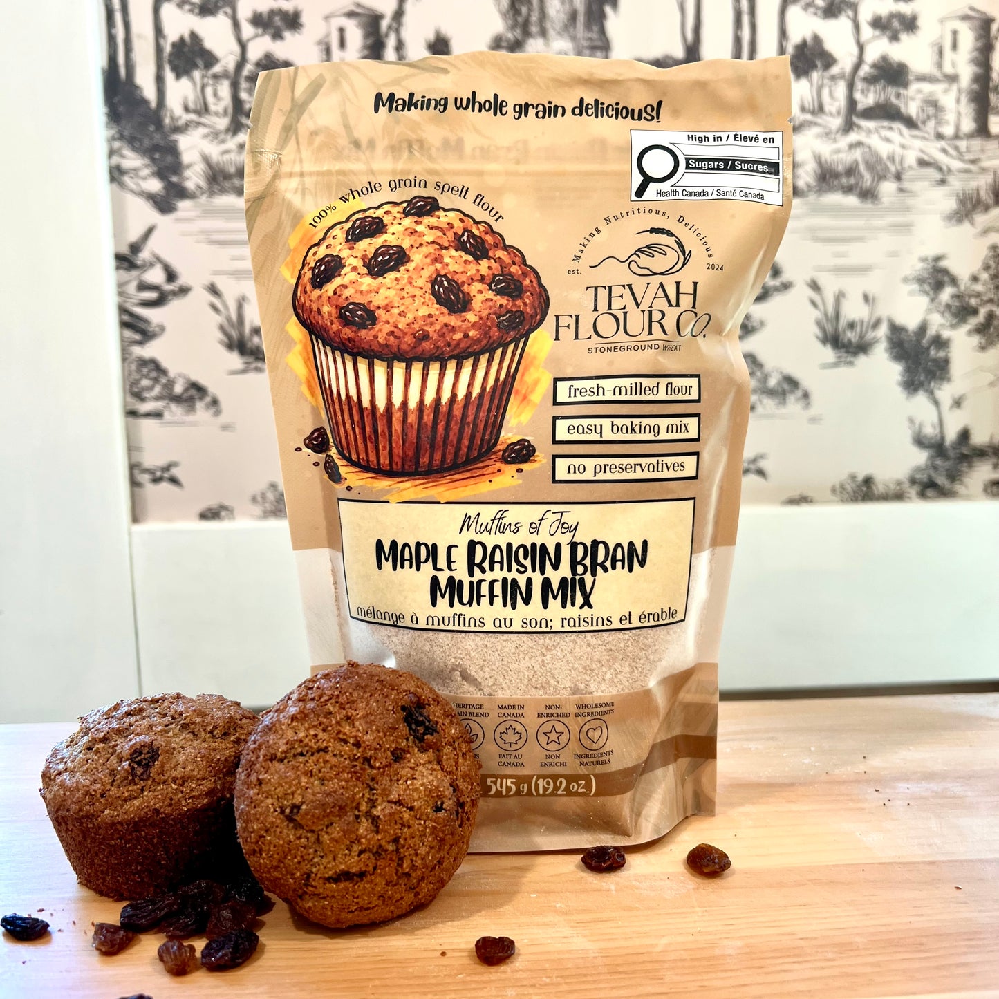 Muffins of Joy - Maple Raisin Bran - Fresh Milled Muffin Mix